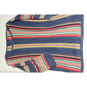 Chaps Southwestern Stripe Tunic Length Sweater Colorful Coastal Boho Crew 2XL